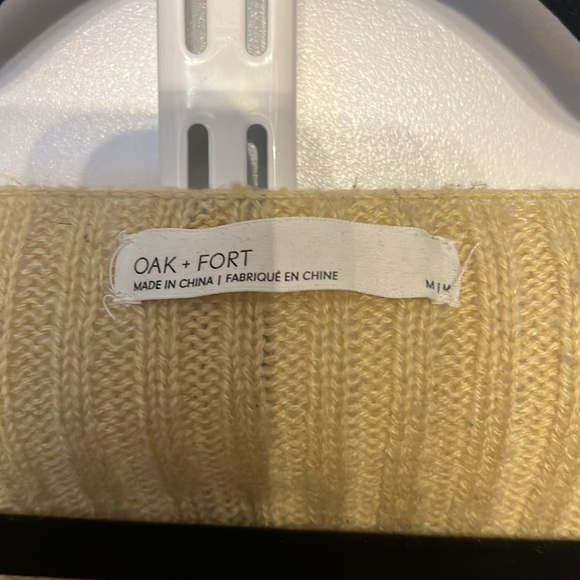 Oak + Fort Cropped scoop neck sweater with cutout back detail - Picture 2 of 4